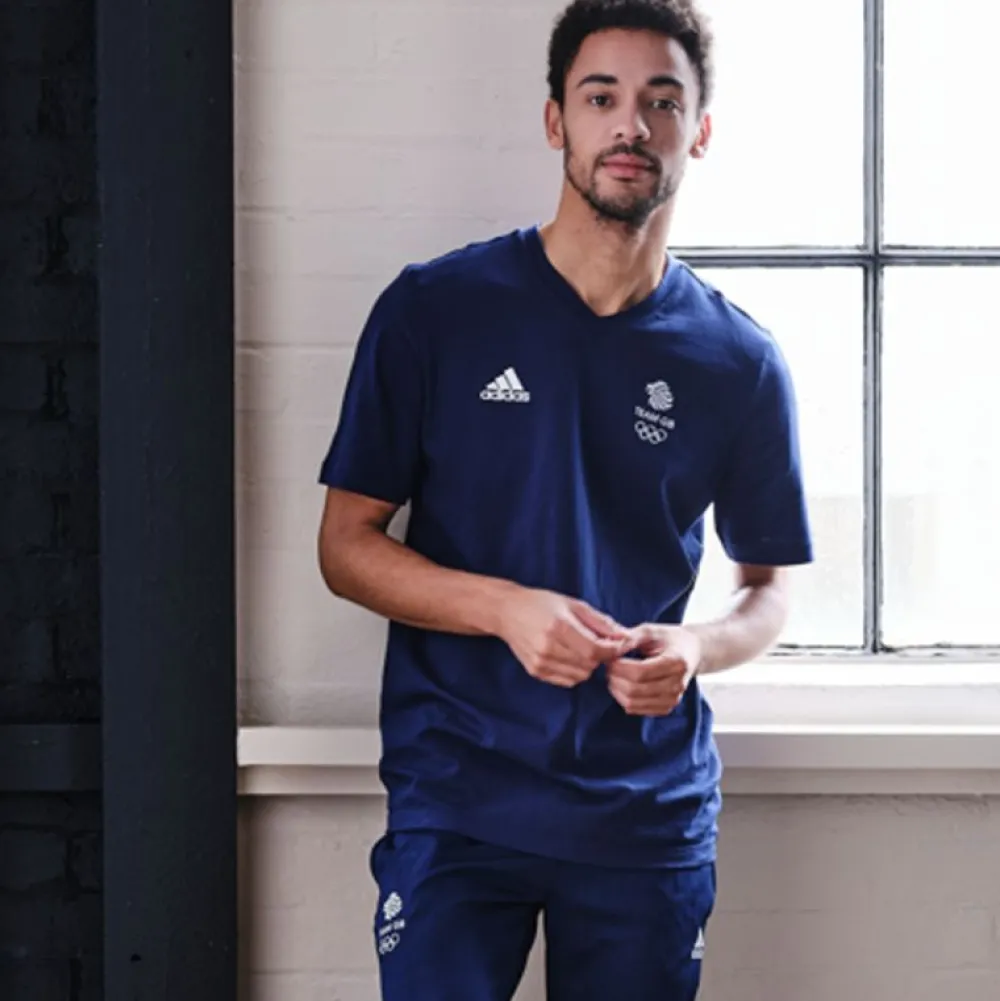 adidas Team GB Men's Cotton Tee Navy