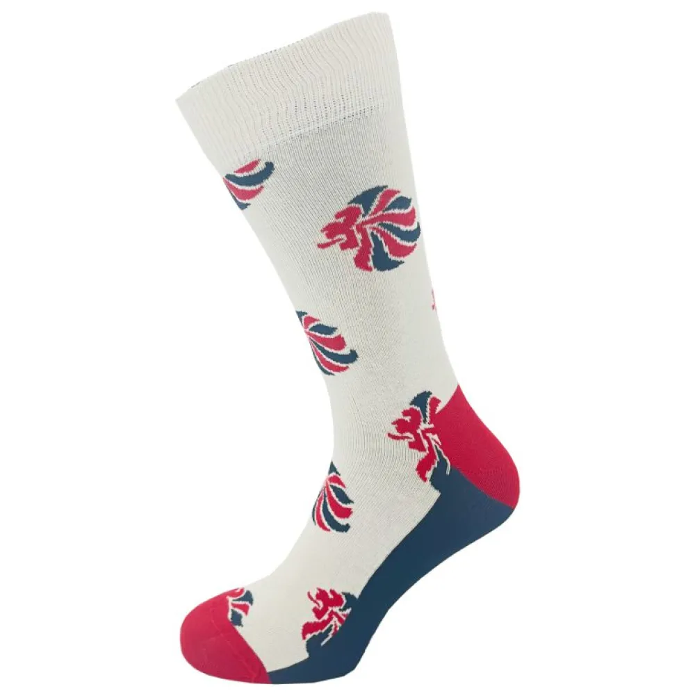 Team GB Happy Socks Cream Lions Pride Sock