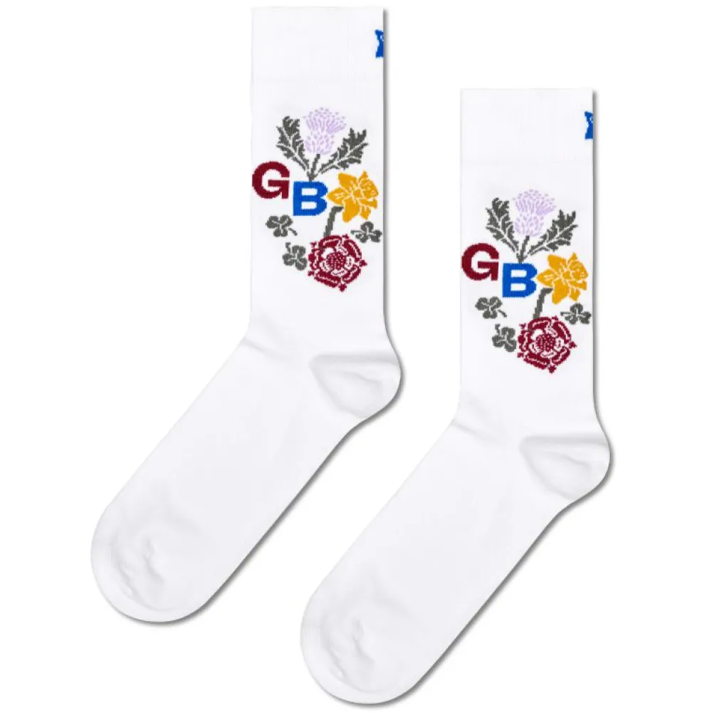 Team GB Happy Socks  White The Greatest Team Socks