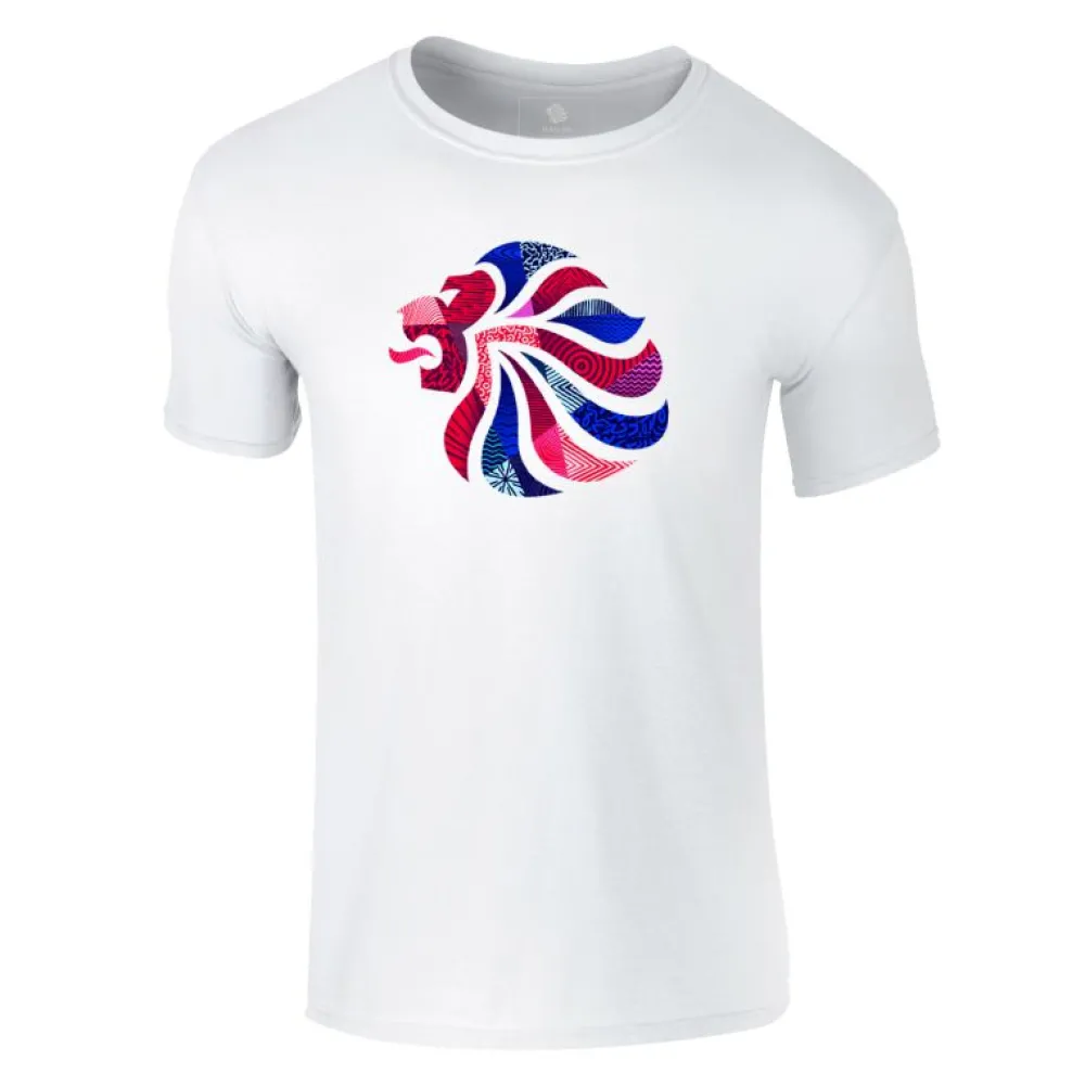 Kids Team GB Abstract Lion Kid's Cotton T-shirt