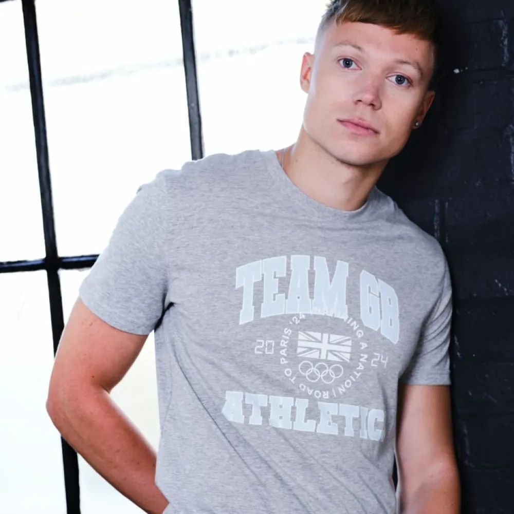 Team GB Athletics Varsity Heather Grey T-Shirt