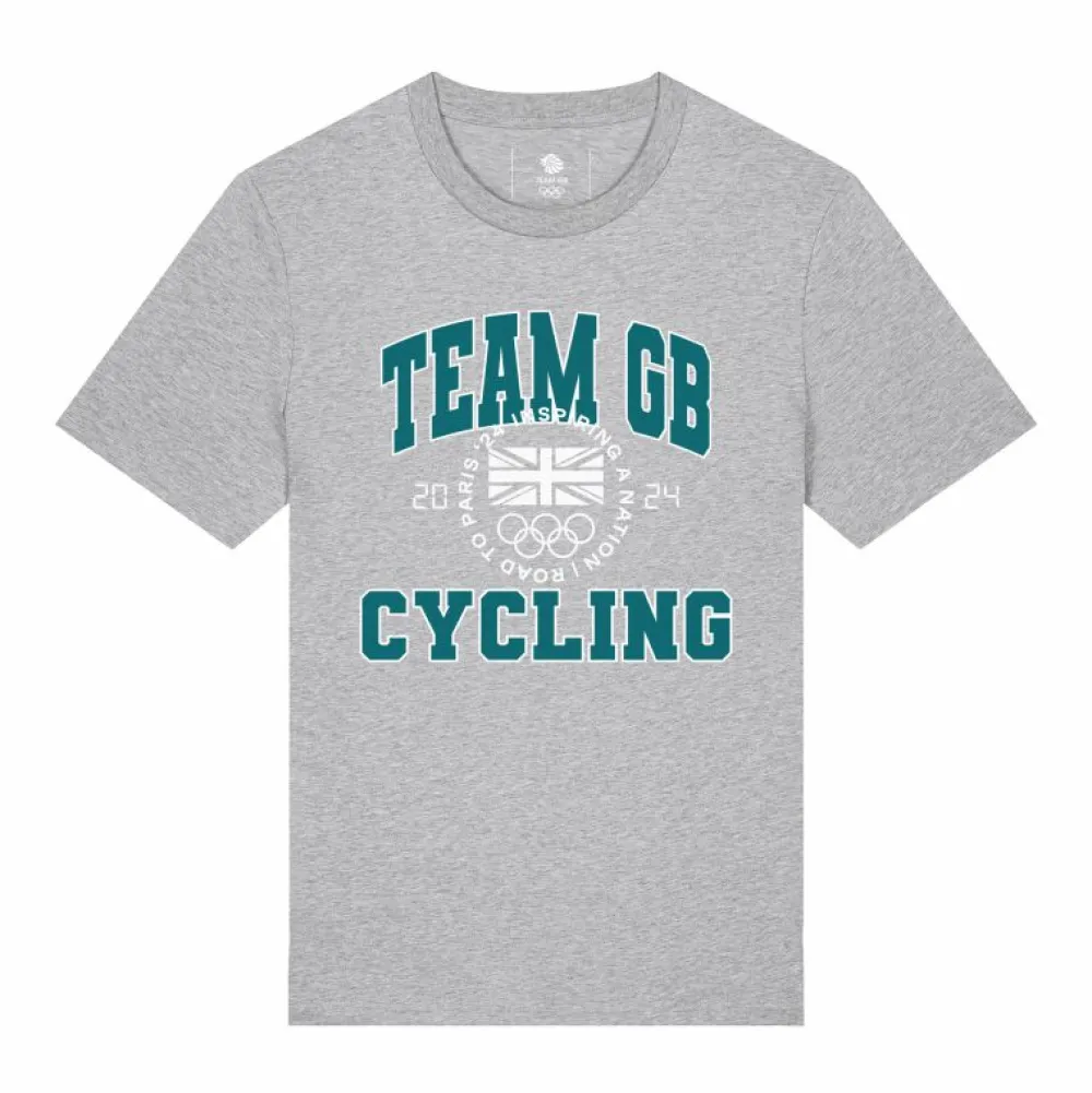 Team GB Cycling Varsity Heather Grey T-Shirt