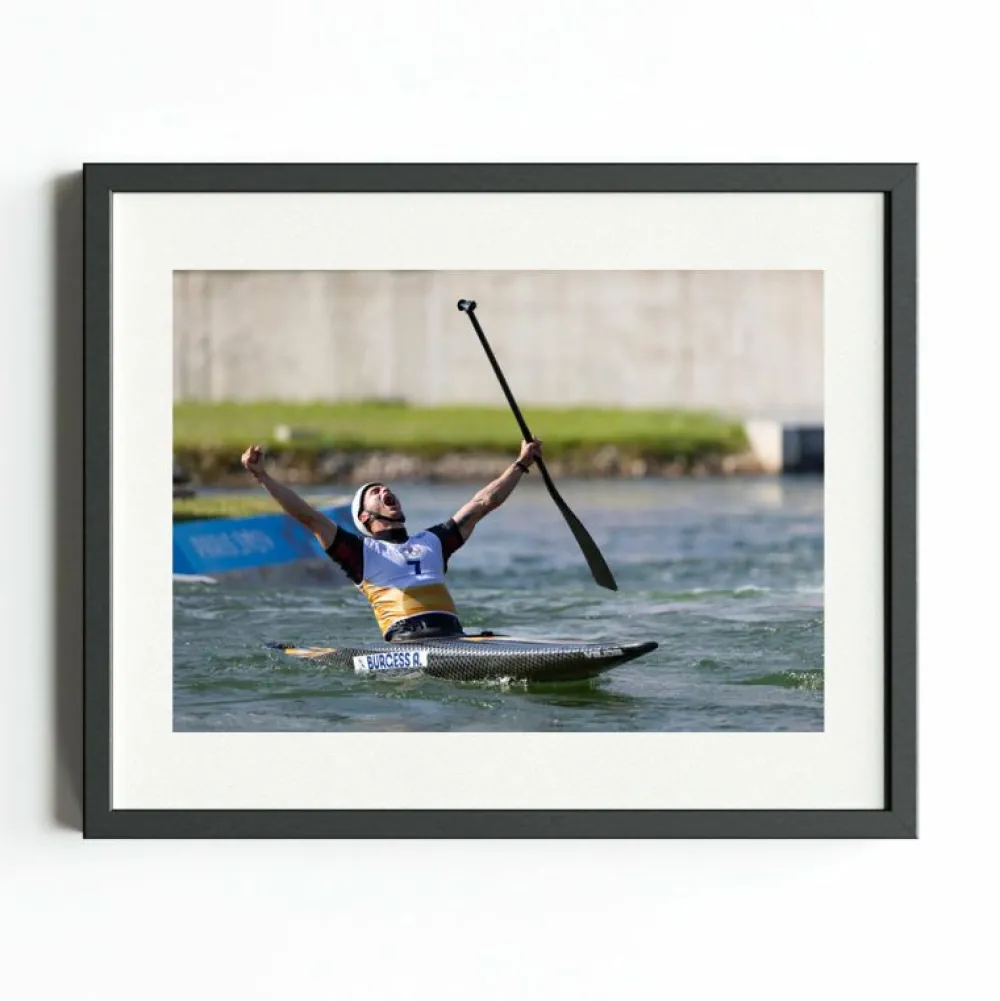 Team GB Paris Art Print "Adam Burgess Achieves Medal Dream in Canoe Slalom"