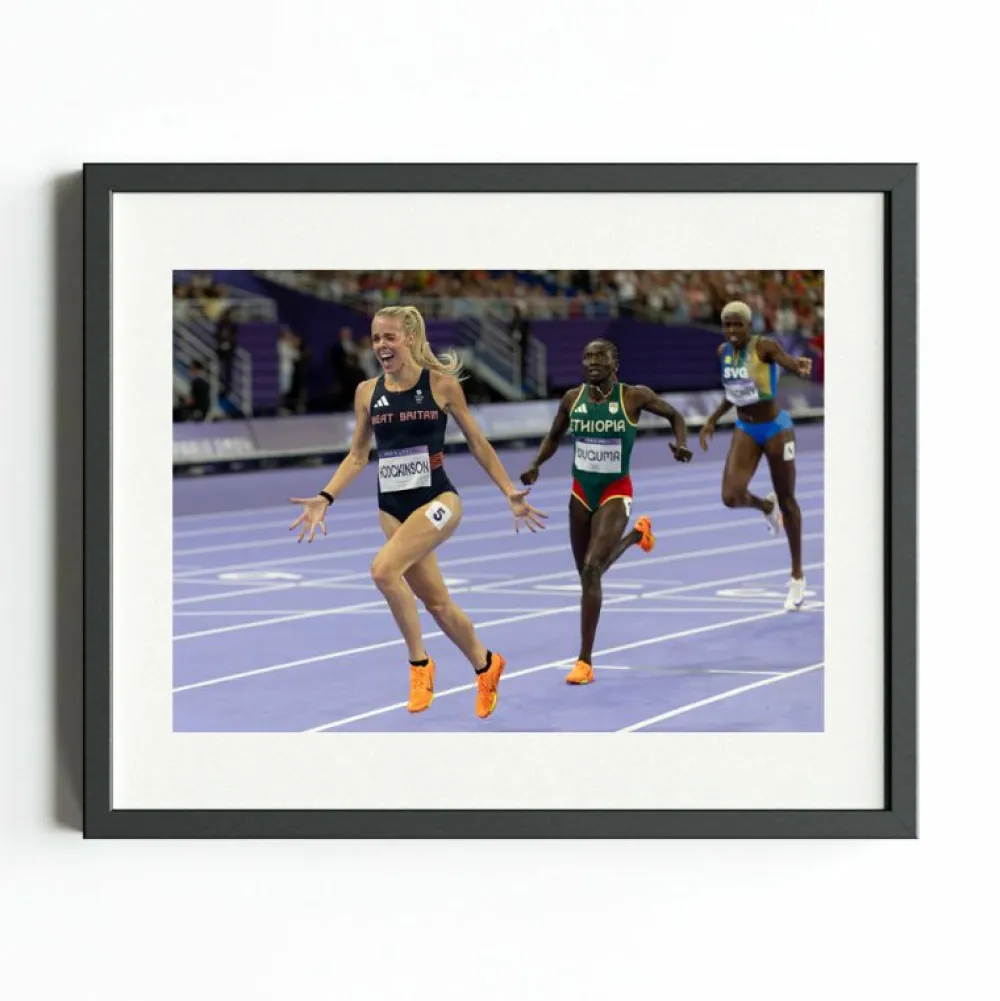 Team GB Paris Art Print "Keely Hodgkinson's Golden Moment in 800m Final"