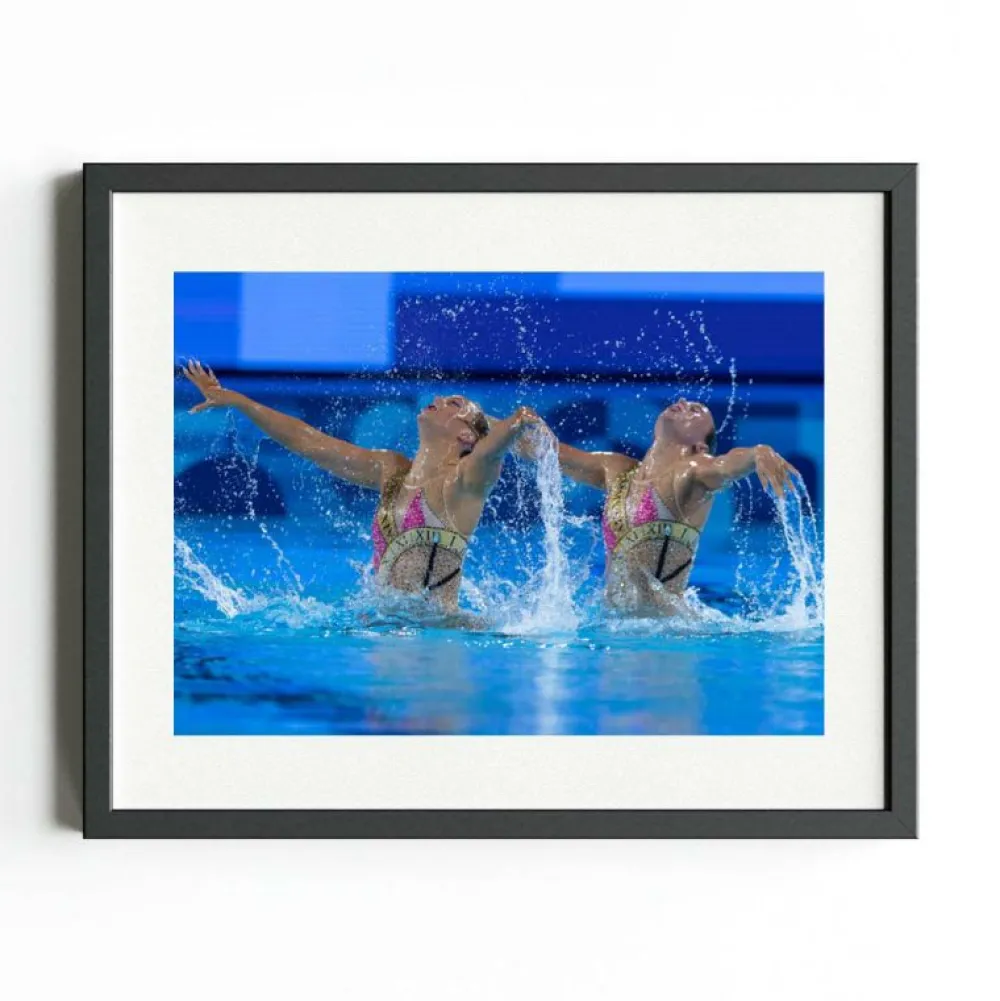 Team GB Paris Art Print "Shortman and Thorpe Clinch Historic Medal in Artistic Swimming"