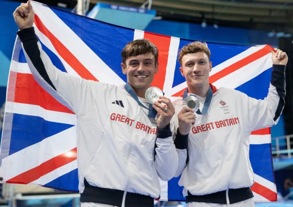 Team GB Paris Art Print "Tom Daley and Noah Williams - 10m Synchronised Completing the Set"