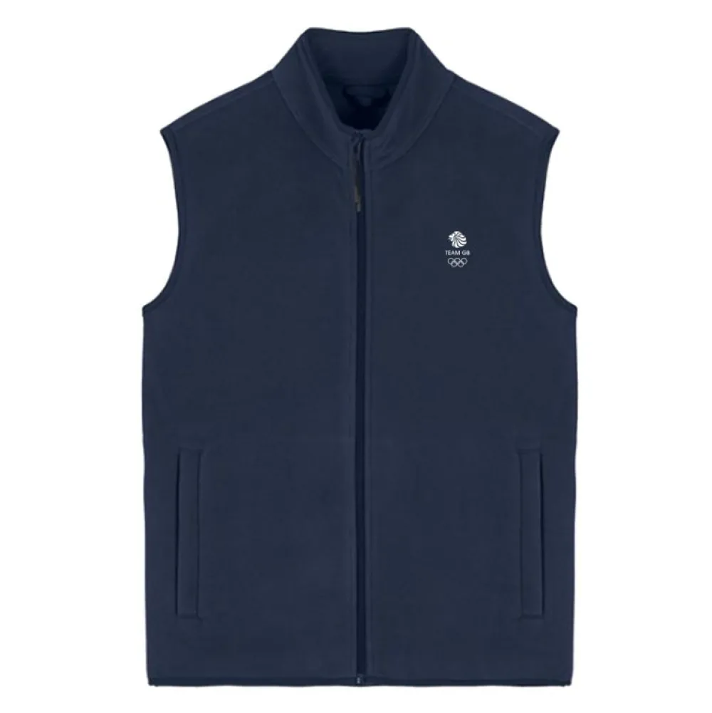 Team GB Polar Fleece Logo Gilet Navy