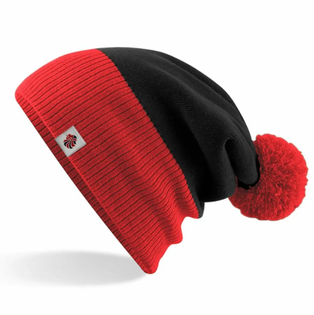Team GB Slouch Bobble Hat - Red