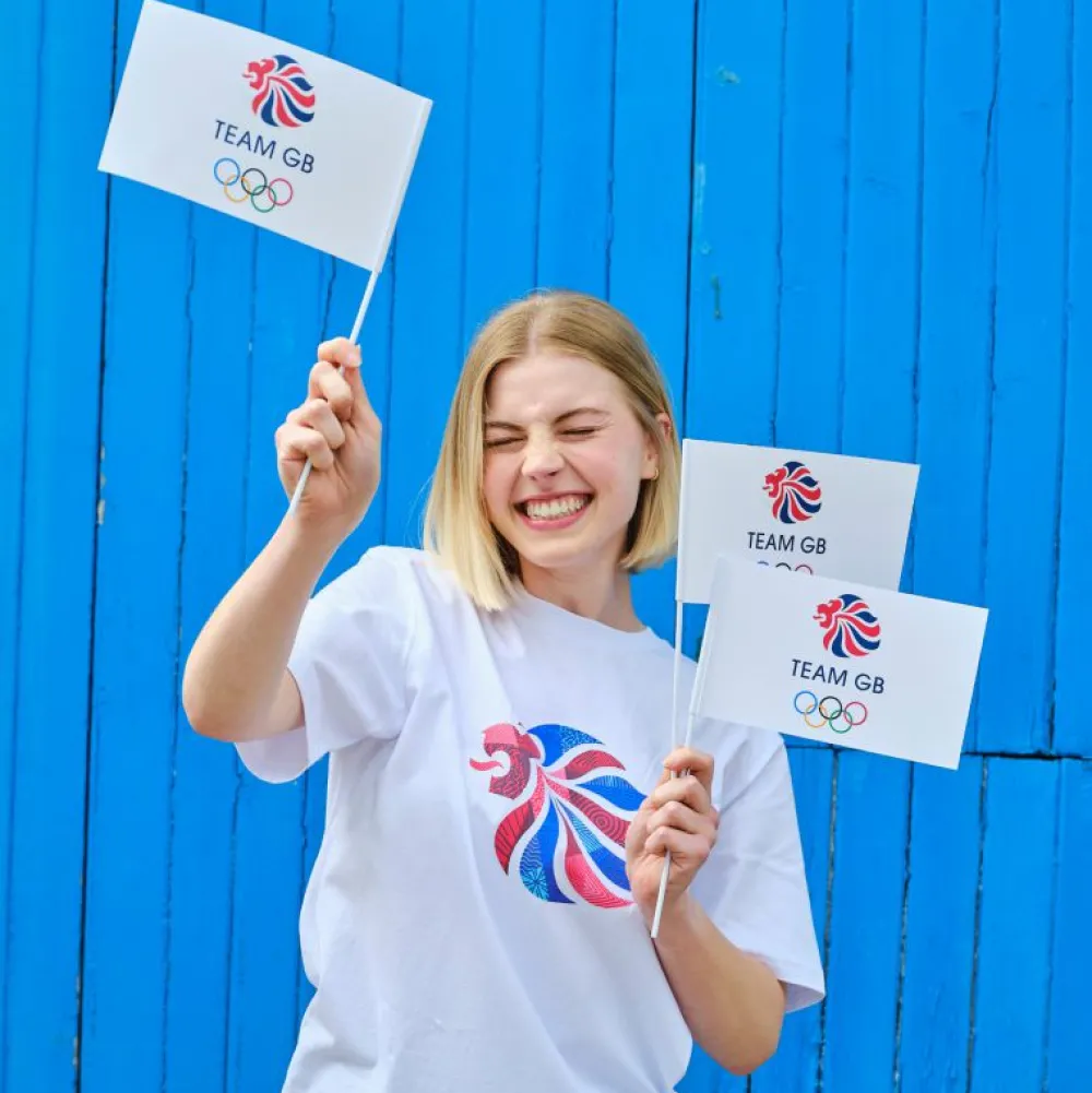 Hampshire Flags Team GB Supporters White Icon Handwaver Flag x 10 Pack