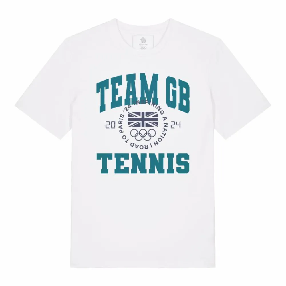 Team GB Tennis Varsity White T-Shirt